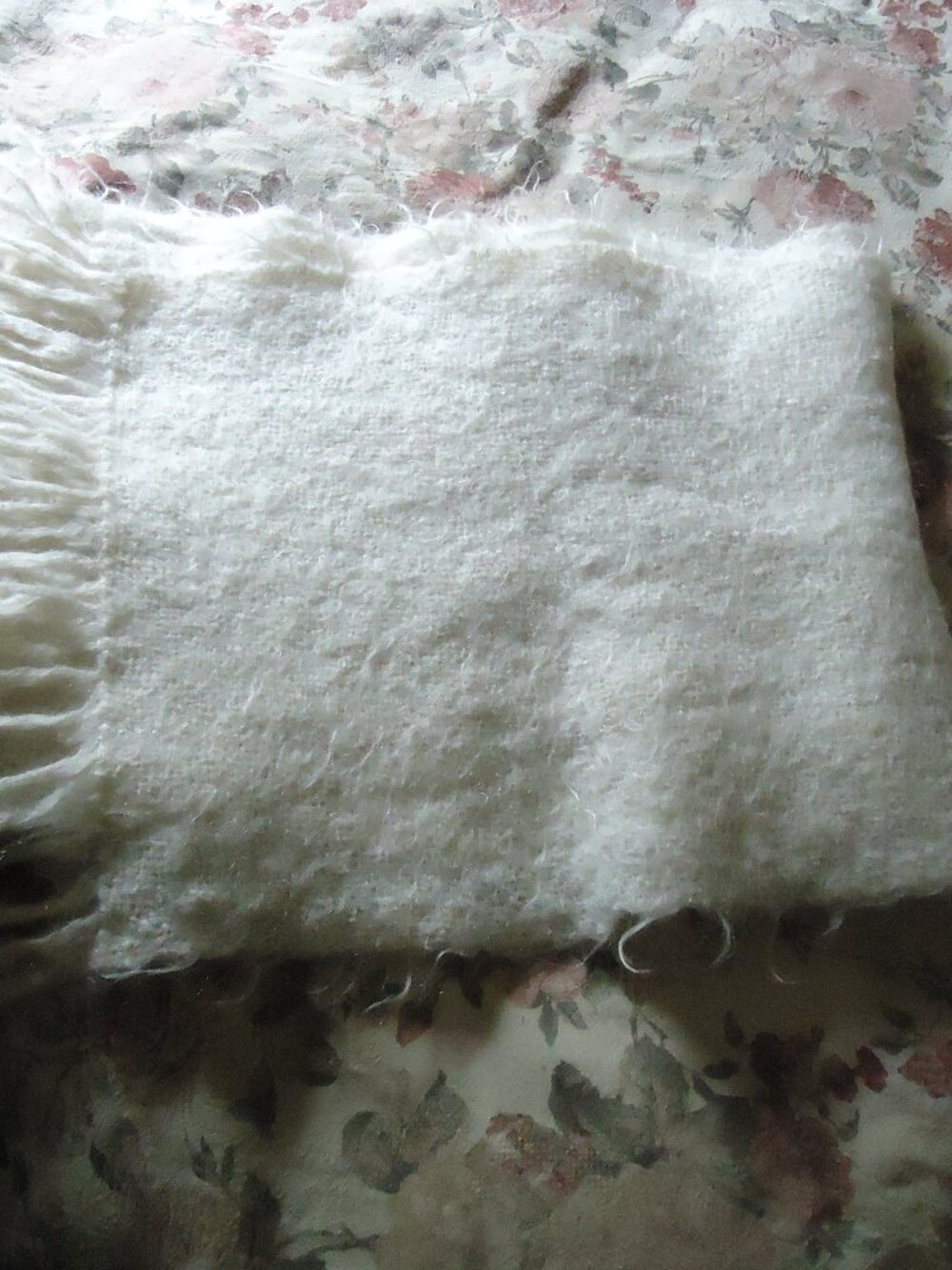 Vintage hand-woven cream mohair wool shawl- Perfect for Renfaires